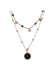 BRONZALLURE Alba necklace - WSBZ01793.BO - made of bronze (rose gold-plated) and 1 onyx