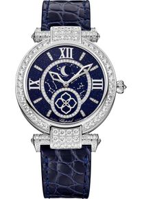Chopard Imperiale Automatic Moonphase 36mm - 384246-1002 - Ladies watch with diamonds, blue dial and alligator leather strap