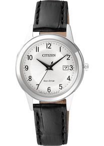 Citizen Sport Ladies 29,5mm - FE1081-08A - Ladies watch with silver dial and crocodile embossed calfskin strap