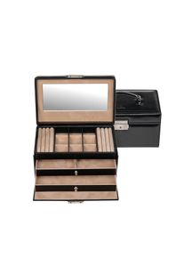 Sacher Jewelry Case Elly - Black - SA-70028-48 - from calfskin