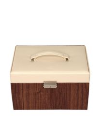 Sacher Jewelry Case Jette - Brown/White - SA-70028-60 - from calfskin
