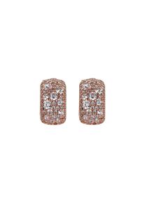 BRONZALLURE Altissima hoop earrings - WSBZ02371.WHI-CZ - made of bronze (rose gold-plated) and zirconia