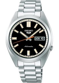 Seiko 5 Sports 37mm - SRPK89K1 - Ladies' watch with black dial and stainless steel bracelet