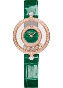Chopard Happy Diamonds Icons 25.8mm - 203957-5209 - Ladies watch with diamonds, green dial and alligator leather strap