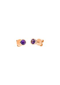 Amethyst stud earrings 2x 0.23 ct in 750 rose gold with 2 amethysts