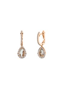 Amethyst earrings 2x 0.935 ct with 60 diamonds 2x 0.26 ct, G/SI1 in 750 rose gold