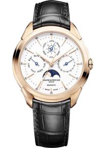 Baume & Mercier Baumatic Perpetual Calendar 42mm - M0A10583 - Mens white dial watch with alligator leather strap