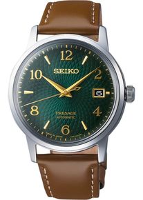 Seiko Presage Automatic 38mm - SRPE45J1 - Men's watch with green dial and calfskin strap