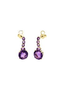 Amethyst stud earrings 6.5 ct in 750 yellow gold