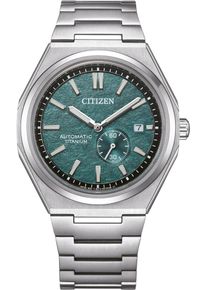 Citizen Super Titanium Auto small second 40,5mm - NJ0180-80X - Mens watch with green dial and titanium bracelet