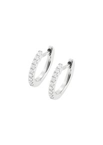 Ponte Vecchio Gioielli Promesse hoop earrings - CO1910BRW - in 750 white gold with diamonds (2x 0.065 carat)