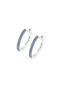 Ponte Vecchio Gioielli Promesse hoop earrings - CO1909ZAW - in 750 white gold with sapphires (2x 0.125 carat)