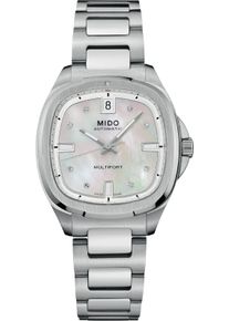 Mido Multifort TV 35 - M049.307.11.106.00 - Ladies watch with diamonds, mother of pearl dial and stainless steel bracelet
