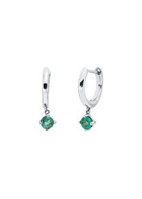 Emerald earrings 2x 0.135 ct 750 white gold with 2 emeralds