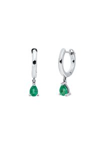 Emerald earrings 2x 0.12 ct 750 white gold with 2 emeralds