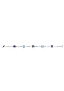 Coloured stone bracelet made of 585 white gold and various gemstones, solid