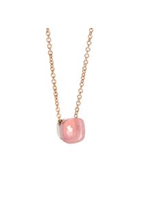 Pomellato Nudo Rose Quartz Necklace with Pendant - PCB6012-O6000-00CQR-42 - in 750 rose gold and white gold with several gemstones