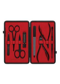 Czech & Speake Czech & Speake - Leather-Bound Manicure Set - Black/Red - Nail care tools