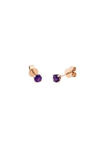 Amethyst stud earrings 2x 0.245 ct in 750 rose gold with 2 amethysts
