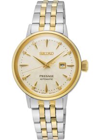 Seiko Presage Automatic 30mm - SRE010J1 - Ladies' watch with yellow gold-colored dial and stainless steel bracelet