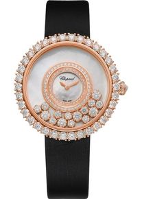 Chopard Happy Diamonds Joaillerie 37.7mm - 204445-5001 - Ladies watch with diamonds, mother of pearl dial and textile strap