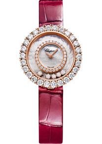 Chopard Happy Diamonds Joaillerie 28.6mm - 205369-5001 - Ladies watch with diamonds, mother of pearl dial and alligator leather strap