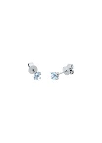 Sky topaz stud earrings 2x 0.34 ct in 750 white gold
