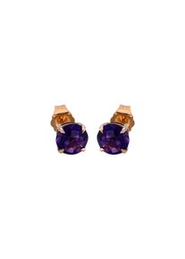 Amethyst stud earrings 2x 0.75 ct 750 rose gold with 2 amethysts