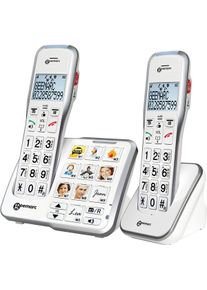 geemarc AMPLIDECT 595-2 Photo schnurloses Seniorentelefon Anrufbeantworter Freisprechen Foto-Tasten beleuchtetes Display wei&szlig;