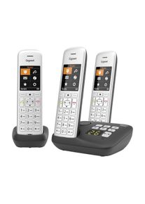 Gigaset CE575A Trio schnurloses DECT GAP Telefon 3 Mobilteile Freisprechen schwarz silber