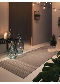 Tapis poil ras de couloir extérieur & intérieur Metro Gris clair 80x240 cm - Tapis poil court design moderne pour salon