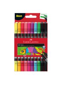 Dubbele vezelstiften doos à 10 neon Faber-Castell 151109