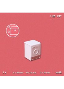 Wasmachine 1:25, wit Schulcz 57.81131.1, A=24 B=24 C=34 mm