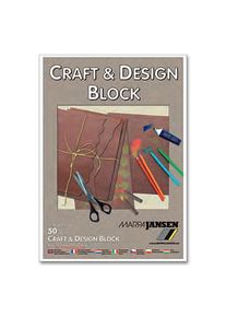 Marpa Jansen Craft & Design Block braun A4 kopfgeleimt, 80g/m², 50 Blatt