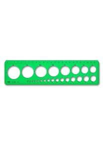 Cirkel sjabloon hobby groen 24 cirkels van 1-35 mm