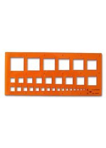 Quadratschablone orange 31 Quadrate von 2-30 mm