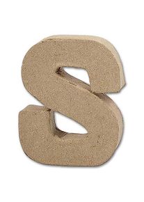 Letter papier-maché - S 10 cm hoog, 2 cm dik