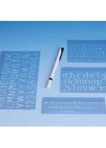 Schriftschablonenset 5, 10 und 20 mm Wedo 7012, 4er Satz