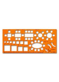 Meubelsjabloon I, 1:50 Tafels, stoelen, deuropeningen