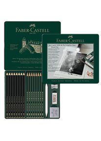 Faber-Castell Potloden mat / glanzend in een metalen etui van 20