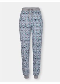 wäschepur Dames Pyjama-Broek in aquamarine/lila bedrukt ,maat 36/38, Witt, 50% Katoen, 50% Modal