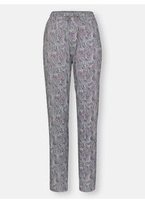 wäschepur Dames Pyjama-Broek in steengrijs/lila bedrukt ,maat 36/38, Witt, 50% Katoen, 50% Modal