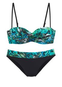 Vivance Dames Bandeaubikini met beugel in turquoise bedrukt ,maat 34A, Witt, 80% Polyamide, 20% Elastan