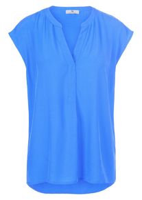 Peter Hahn - Blouse met verbrede schou­ders, blauw, Maat 36, synthetische vezel