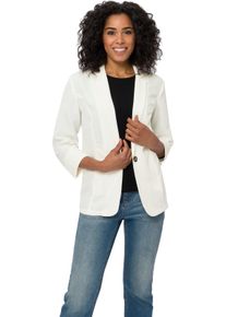 Damska Blejzer vo vzhľade ľanu svetlobéžová veľkosť 56