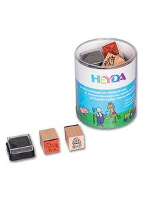 Dieren + boerderij motief stempelset Heyda set van 15