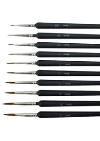 Modellbaupinselset 11-teilig Größen 00000 bis 7