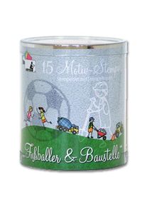 Motief stempelset voetballer + bouwplaats Heyda set van 15