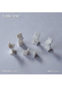 Barkruk 1:200 5 stuks polystyreen wit