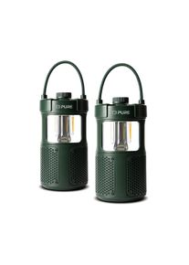pure Woodland Glow, waterproof outdoor speaker with LED lamp, Stereo pair